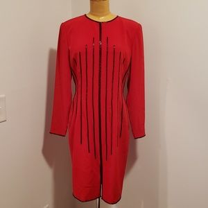 Beaded red evening gown